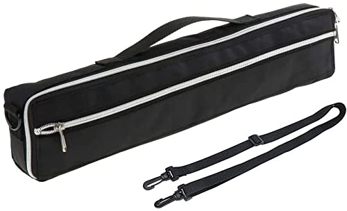 PU Leather Flute Case Carrying Handbag Durable for 16 Holes Flute C Foot with Adjustable Shoulder Strap