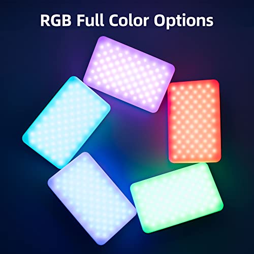 VILTROX RGB Led Panel Light, Smartphone Control Full Color On Camera LED Photography Light, 2600K-6800K Dimmable LED Video Light, with NP-F550 Battery (Sprite 15C) 15W RGB & Bluetooth