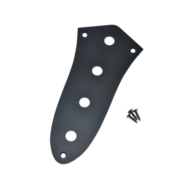 Dopro American Standard J Bass Control Plate Aluminum Anodized Jazz Bass JB Control Plate with 3/8"(9.5mm) CTS Pot Holes for American/Mexican Jazz Bass Black Black-3