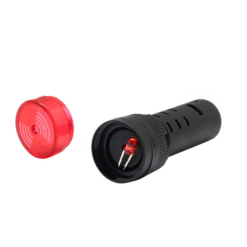 Red Indicator Light with Buzzer DC 24V 22mm Panel Mount Indicator Light for Panel Mount