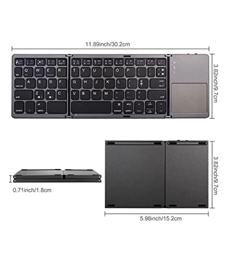 Ares Foldable Bluetooth Keyboard - Your Wireless Gadget on The go! (Black) Black