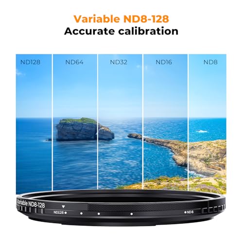 K&F CONCEPT 52mm Magnetic Variable ND Lens Filter ND8-ND128+Magnetic Ring