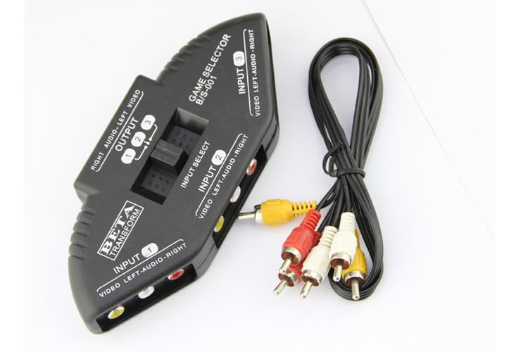 AV SWITCHER AV Switch 3 Way Outlets Converter Port Splitter RCA Audio Video AV Switch Box Game Selector (3 in 1 Out) for TV
