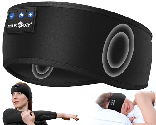 MUSICOZY Sleep Headphones Bluetooth Headband Wireless Music Headband Headphones, Earbuds for Side Sleepers Women Men Workout Running Travel Yoga Cool Gadgets Unique Gift 2 Pcs