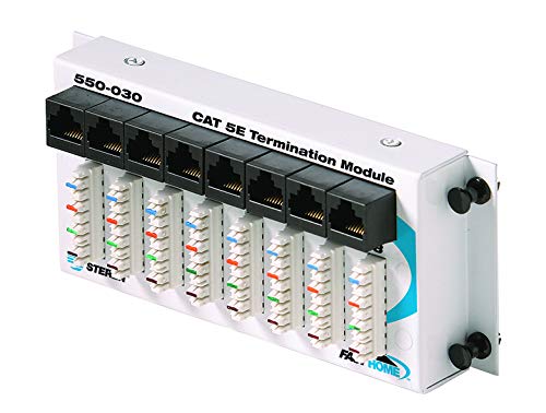 Steren 8 Port Network Hub - FastHome Cat 5E Termination Data Hub Module - High-Speed Network Connector for Home & Office