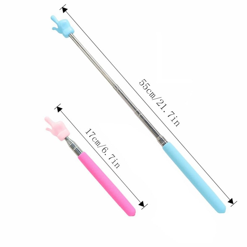 Teacher Pointer Sticks Finger,Pointer for Classroom,Telescoping Hand Pointer, Retractable Classroom Pointer Fingers for Elementary School Kindergarten Teacher,Classroom Supplies (1 PCS, Pink) 1 PCS