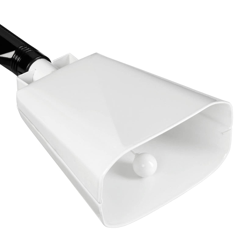 BLUE PANDA - 2 Pack 9-inch Cowbells for Sporting Events, Percussion Noise Makers with Handle for Football Games, Stadiums (White)