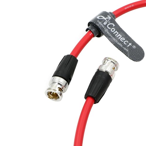 12G HD BNC SDI BNC Cable Orignial Neutrik BNC Male to Male 75 Ohm Coaxial Cable for 4K Video Camera (Red 1M) Red
