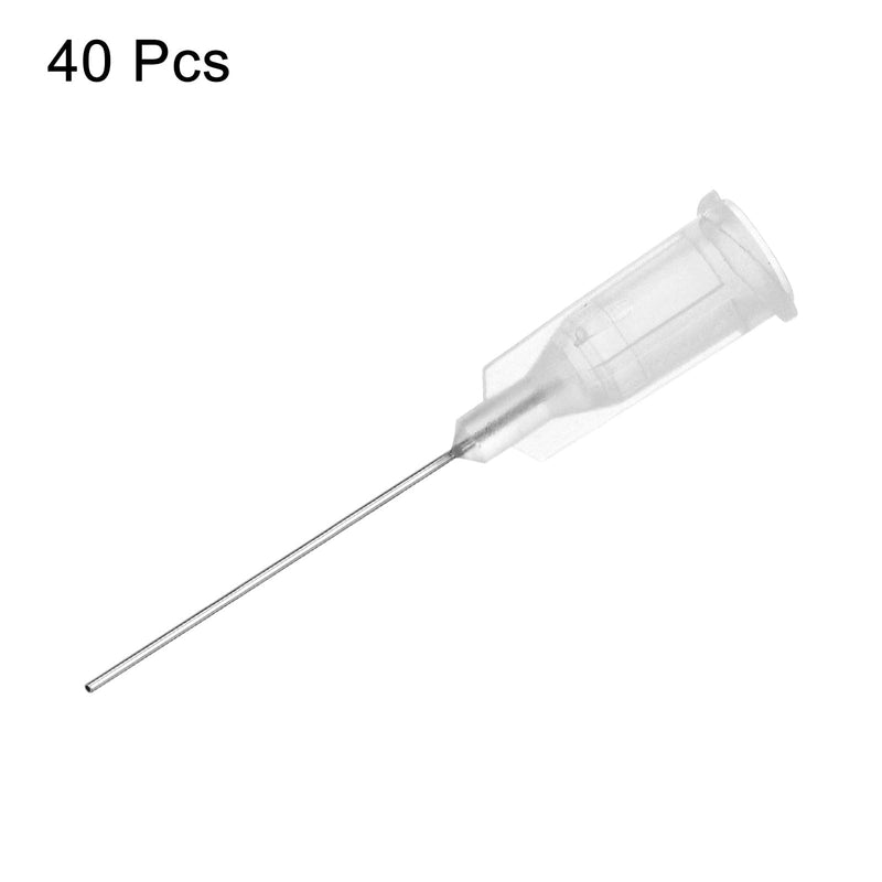 QUARKZMAN Industrial Blunt Tip Cannula 27G 1 Inch Length with Luer Lock Screw Connection, Dispensing Cannula for Liquid Glue Gun, 40 Pieces (Transparent)