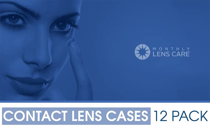 Contact Lens Cases 12 Pack. One Year Bulk Supply. Protect Your Eyes by Changing Your Lens Case Monthly (Green) Green