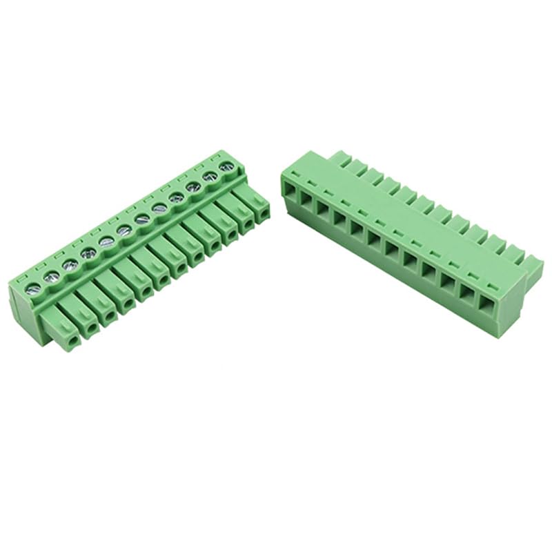 Willwewon Set of 5 12 Pin 2EDGRK 5.08 mm Pitch Pluggable PCB Screw Terminal Connector for Socket Panel Mount 12-pin (5 sets)
