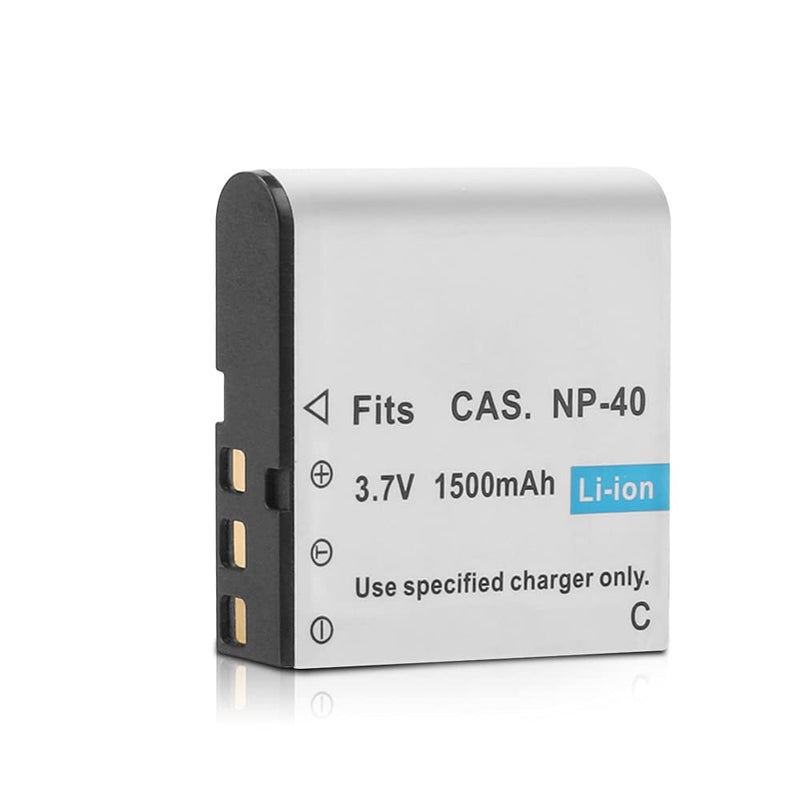 [AUSTRALIA] - NP-40 Battery Pack, 1500mAh Rechargeable Battery(3-Pack) with USB Dual Charger for Video Camera Camcorders Compatible with Casio NP-40 (Not for Fujifilm NP40) 
