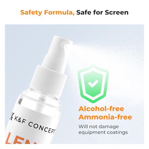K&F CONCEPT Cleaner Spray Kit,with Microfiber Cloth X3,Glasses Cleaner X3
