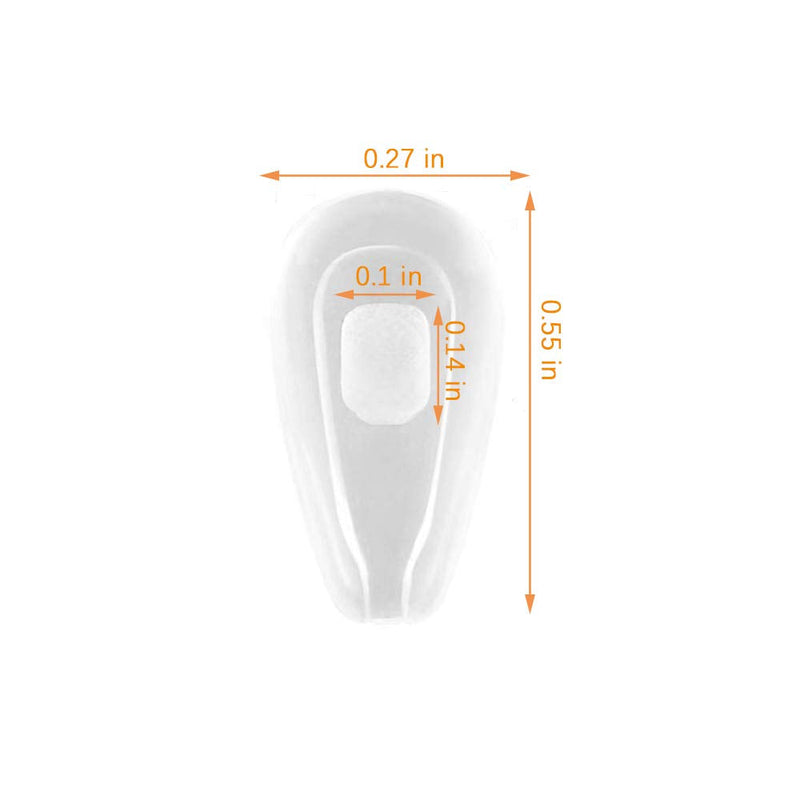 [AUSTRALIA] - Push-in Eyeglass Nose Pads,BEHLINE Soft Silicone Air Cushion Glasses Replacement Nosepad,14mm Air Chamber/Air Bag/Nose Piece,Anti-slip Nose Bridge Pads for Eye Glasses Sunglasses(Clear,5 Pairs) 