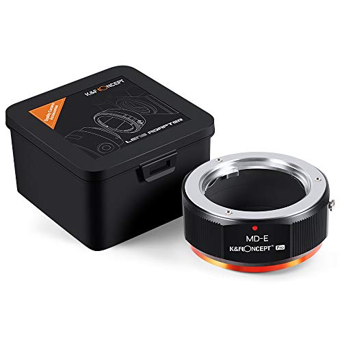 K&F Concept MD to NEX Lens Mount Adapter for Minolta MD MC Mount Lens to NEX E Mount Mirrorless Cameras with Matting Varnish Design for Sony A6000 A6400 A7II A5100 A7 A7RIII