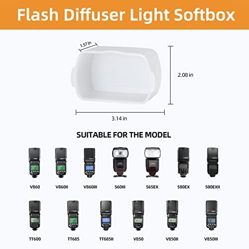 Camera Flash Bounce Diffuser Light Softbox for speedlight, Compatible with Canon 560 565EX 580EX Godox V850 V860 TT600 TT685