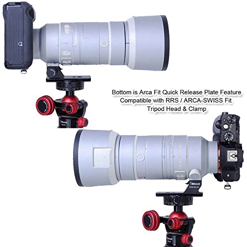 iShoot Lens Collar Foot Tripod Mount Ring Socket Base Compatible with Sony FE 100-400mm f/4.5-5.6 GM OSS, 70-200mm f/2.8 GM OSS & II, 18-110mm f/4 G OSS PZ, Bottom's Arca-Swiss Fit Quick Release Plate