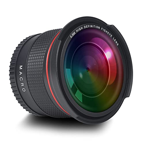 58MM 0.35x Fisheye Wide Angle Lens for Canon DSLR Cameras EOS Rebel 70D 77D 80D 90D T8i T7 T7i T6i T6s T6 T5i T5 T4i T3i T100 SL1 SL2 SL3 58MM