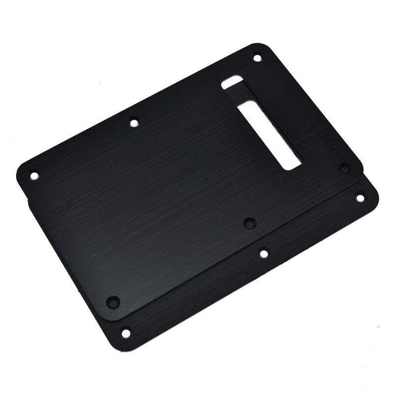 KAISH 6-Hole Metal Aluminum Anodized Modern Style ST/Strat Back Plate Tremolo Trem Cavity Cover for USA/Mexico Stratocaster/Strat Black