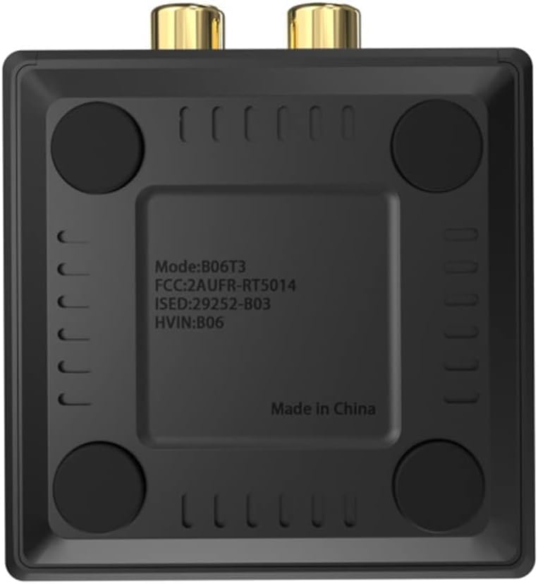 [AUSTRALIA] - YMOO B06T3 Bluetooth 5.3 Receiver, 100ft RCA Bluetooth Audio Adapter for 3.5mm Jack AUX HiFi Home Stereo/Speaker from Smartphone/Tablet/Laptop, Dual Link for Two Speakers, SBC AAC Audio Black 