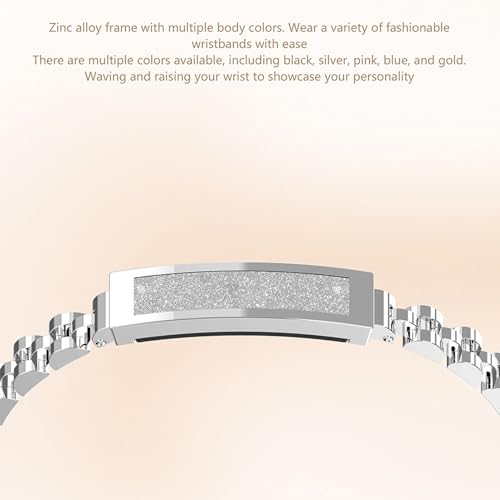 VBESTLIFE Smart Bracelet, Fitness Tracker Heart Rate Monitor Sleep Tracking, Remote Photo Control, Multiple Sport Modes, for Women Ladies Silver