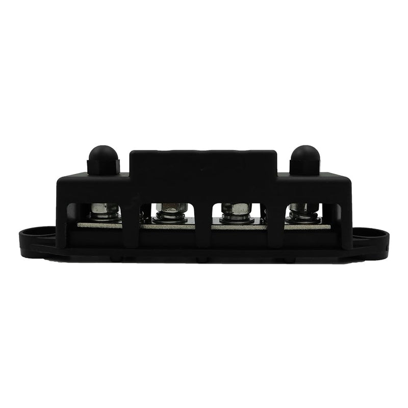 FONGKNOX 12V to 48V 250A Busbar 4 Way 4 Port Distribution Block M8 (5/16") with Black Cover Negative Terminal Stud for Cars Vans RV Trucks Boats Yachts