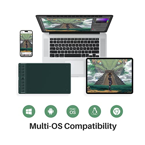 HUION Inspiroy 2 Medium Drawing Tablet with Scroll Wheel 8 Customized Keys with Artist Glove