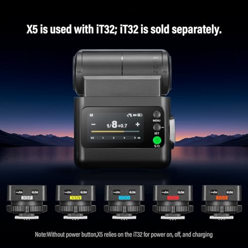 Godox X5S TTL Flash Trigger for IT32 TTL Camera Flash,Magnetic Hotshoe & Trigger 2-in-1,godox it32 s Transmitter X5 S