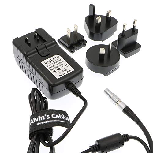 Alvin's Cables 2 Pin Male to Universal AC with UK EU AU US Plugs Adapter Converter Power Cable for Z CAM E2 Flagship Teradek Cube Hollyland Cosmo 600 straight 0B 2 pin male