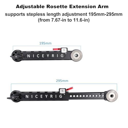 NICEYRIG Rosette Mount Extension Arm for DSLR 15mm Shoulder Rig Support-637