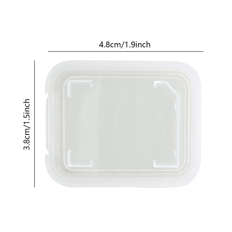 20 Pcs Plastic Memory Card Storage Case Compatible with SD MMC/SDHC PRO Duo White