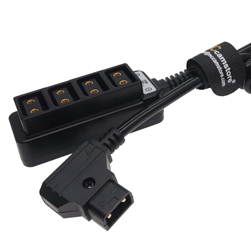 D tap to 4 Port Power Tap P-tap Strip D-tap Splitter Hub DTap Female Coiled Splitter Cable for Anton Bauer V-Mount Battery Coiled Cable