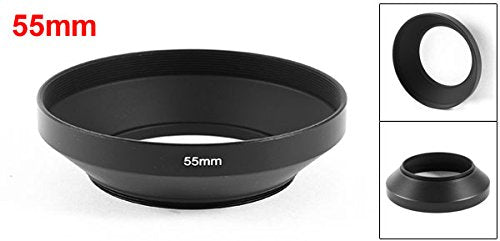 [AUSTRALIA] - uxcell Black Metal 55mm Thread Screw in Universal Wide Angle Lens Hood Cover 1pc 