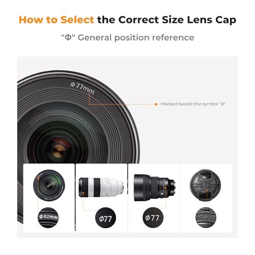 K&F CONCEPT 52mm 4-in-1 Center Pinch Lens Cap Cover + UV/CPL/ND Lens Filter Kit (3 Pieces)