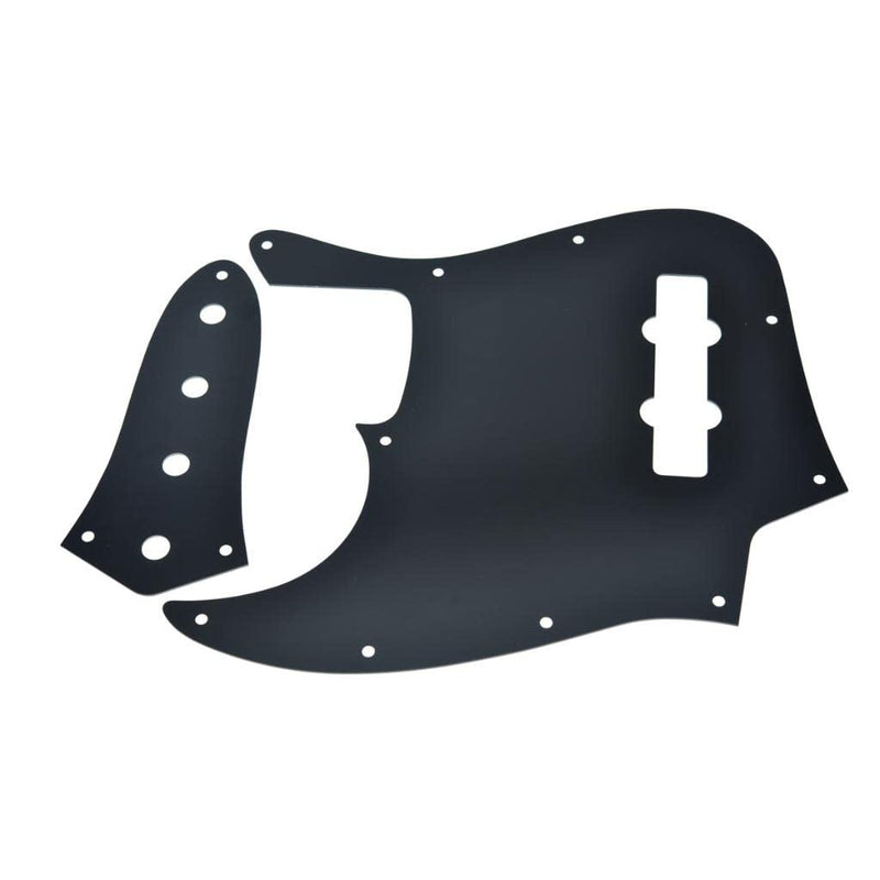 Dopro Aluminum Anodized 10-Hole 4 String Jazz J Bass Pickguard Metal JB Control Plate and Screws for American/Mexican FD Jazz Bass Black Pickguard with Control Plate
