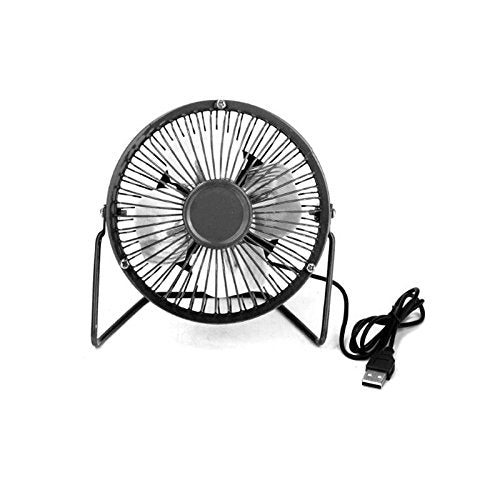 ZOMTOP 4'' USB Mini Desk Fan Small Desktop Fan Quiet and Powerful Metal Design USB Powered (Black)
