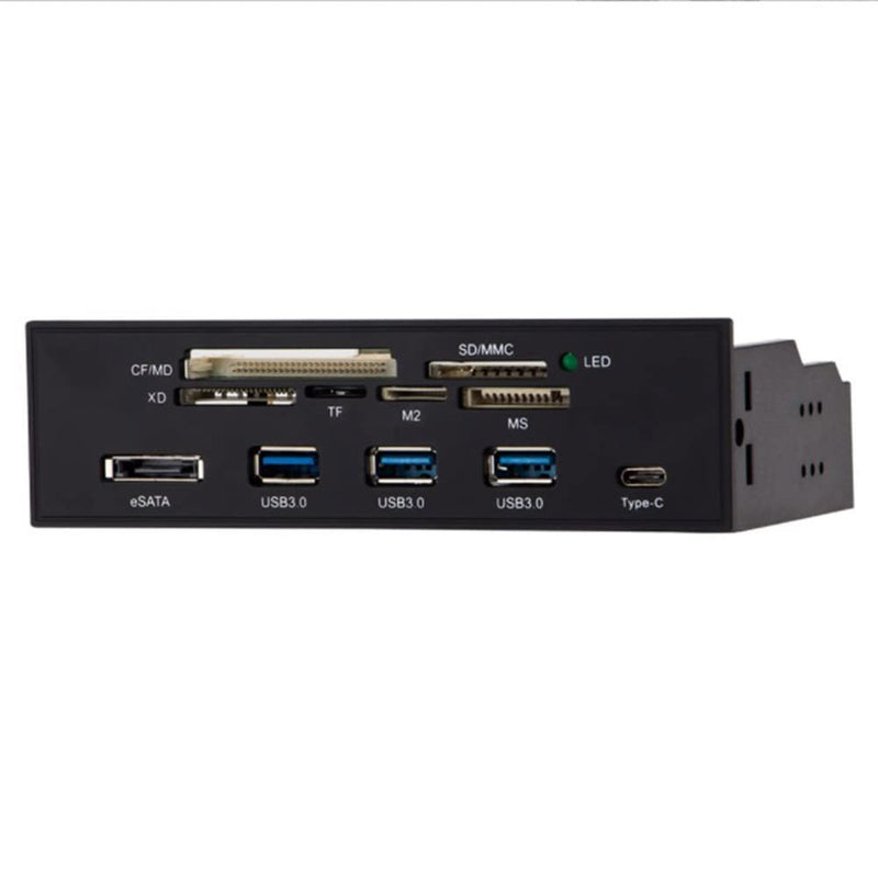 Diyeeni Internal Card Reader 5.25inches High Speed Front USB 3.0 Interface Multifunction Internal Card Reader Dashboard PC Front Panel,Equipped with eSATA and USB 3.1 Port 1# Black