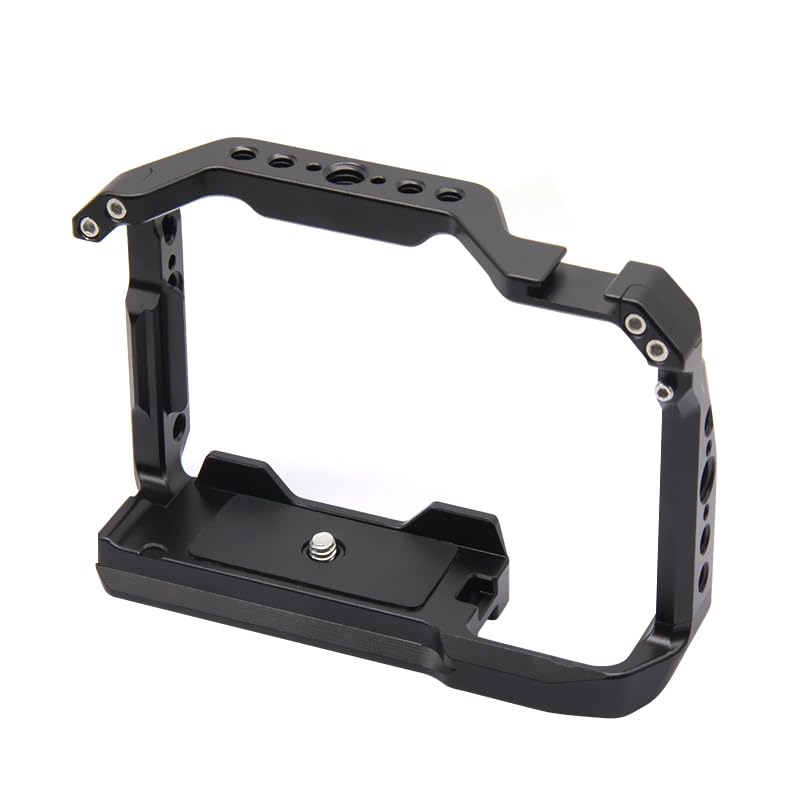 for Sony A6700 Camera Cage with Cold Shoe Mount 1/4&3/8 Inch Screw Holes Full DSLR Camera Cage Rig-A031