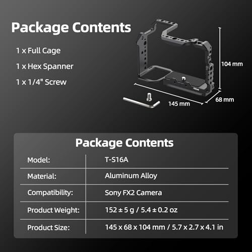 Nitze FX2 Cage for Sony FX2 Camera & XLR Handle - T-S16A