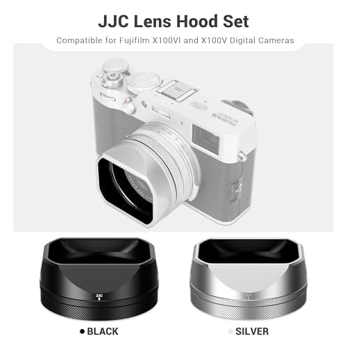 JJC Metal Lens Hood for Fuji Fujifilm X100VI X100V X100 VI V Accessories Silver