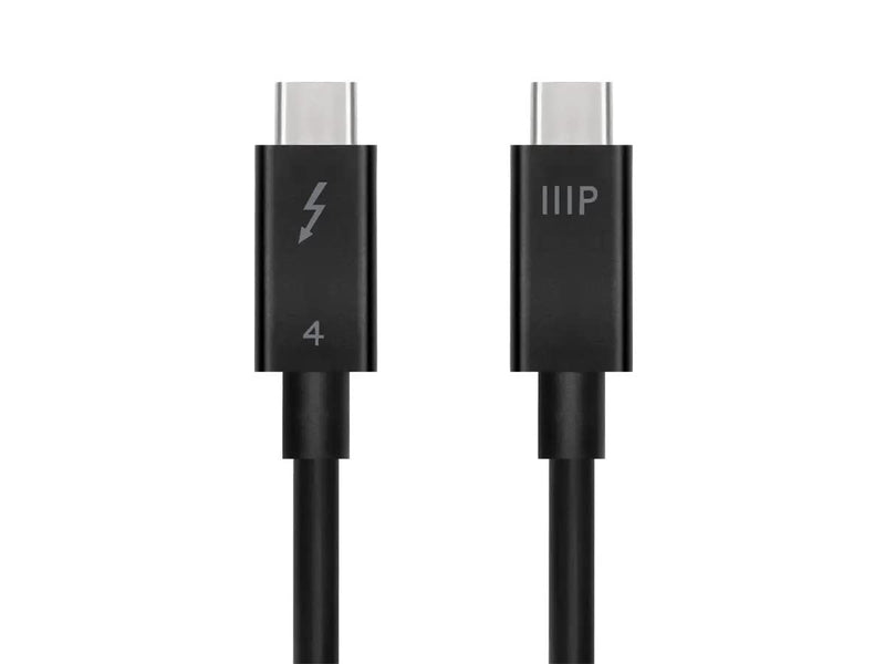Monoprice Thunderbolt 4 Cable - Intel Certified, 40Gbps, 240 Watts Power Delivery, 8K Ultra HD, 1 Meter, Black