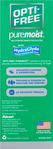 Opti-Free Puremoist Multi-Purpose Disinfecting Solution with Lens Case, 10-Ounces, 10 FL Oz (Pack of 1) 10 Fl Oz (Pack of 1)