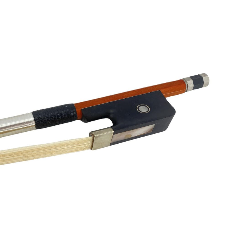 3/4 size Double bass bow Brazilwood Ebony Frog Natural Mongolian HorseHair Well Balance (French Style) French Style Pearl Eye Inlay