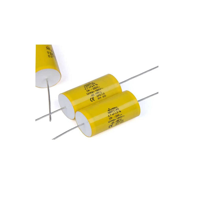 2pcs 4.7uF 250V Axial Audio Speaker Crossover stepless Film Capacitor 5% Audio Crossover Tweeter Precise Pairing 4.7uF 250V(2pcs)