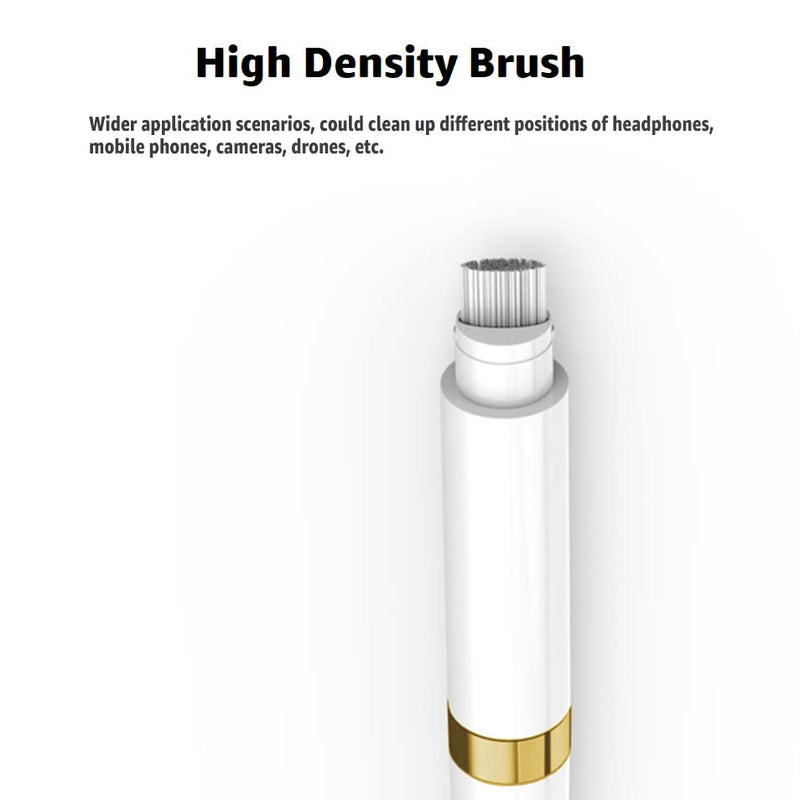 ECP4in1 for Airpod Cleaner Kit Equipped with a Flocked Sponge a Metal Pen Tip 2 High-Density Brush Easy Clean Hard-to-Touch Place Earbud Cleaning Kit Tool for Airpods Pro 1 2 3 -Gold Gold