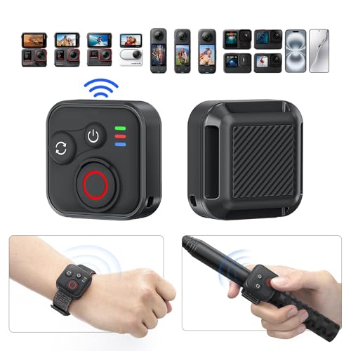 Bluetooth Remote Control Compatible with Insta360 X5 X4 X3 X2/Ace Pro2/Ace Pro/Ace/GO 3S/GO 3/ONE RS/ONE R,for GoPro Hero13/12/11/10/9/8/Max/Mini Cameras and Phones,Wireless 50M Remote Control Range