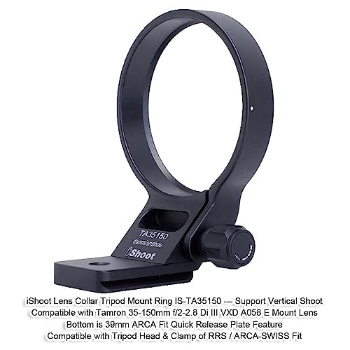 Metal Tripod Mount Ring Lens Collar Compatible with Tamron 35-150mm f/2-2.8 Di III VXD A058 E Mount, Lens Support Holder Bracket Bottom is Arca-Swiss Fit Quick Release Plate Feature Dovetail Groove