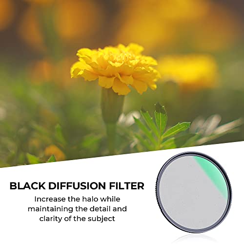 K&F CONCEPT 72mm Black Diffusion 1 Filter Mist Cinematic Effects Filter