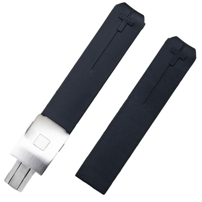 20mm Silicone Watch Band Compatible with Tissot T-Touch T091 T013420A-20mm Rubber Watch Strap for T013 T047 with Stainless Steel Buckle