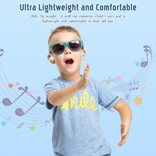 BANIGIPA Kids Headphones, Open Ear Headphones Comfortable for Teens Child Boys Girls, Wireless Bluetooth 5.3 Headset w/Mic for School/Tablet/Travel, 13g Ultra-Light, Protect Hearing, 10H Playtime